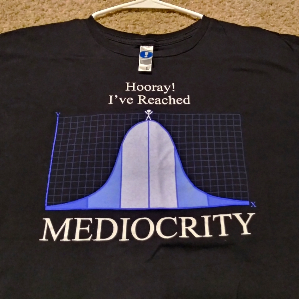 COPY - Large Black shirt.woot "hooray I've reached mediocrity" t-shirt